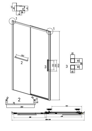 Душевая дверь Grossman Style 100.K33.05.130.21.00 130х195 стекло прозрачное профиль черный матовый